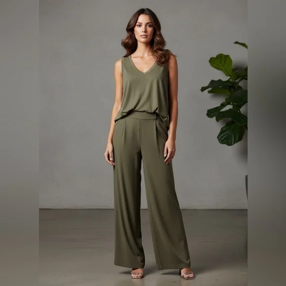 Torrid Plus Size Olive Green double V-Neck (front &back) Tank Top 5X - Picture 2 of 12